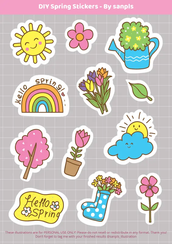 Spring Printable Stickers