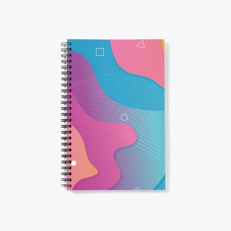 Abstract wavy design notebook